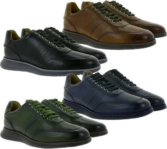 GORDON & BROS Jackson scarpe da lavoro stringate da uomo in vera pelle 624729 Marrone Blu Verde Nero